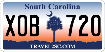 SC license plate XOB720