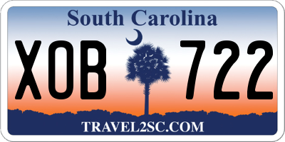 SC license plate XOB722