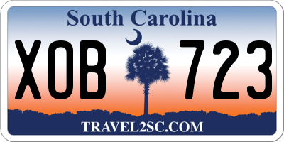 SC license plate XOB723
