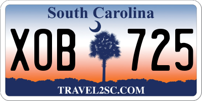 SC license plate XOB725