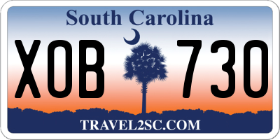 SC license plate XOB730