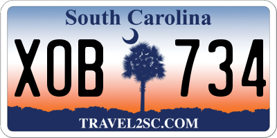 SC license plate XOB734
