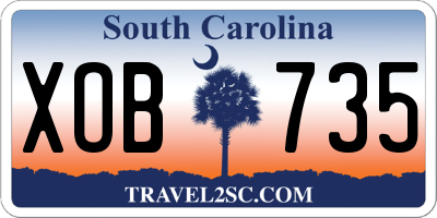 SC license plate XOB735