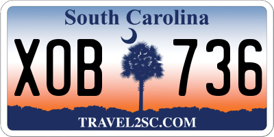 SC license plate XOB736