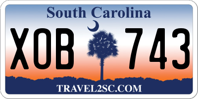 SC license plate XOB743