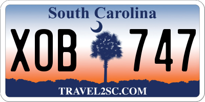 SC license plate XOB747