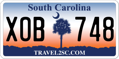 SC license plate XOB748