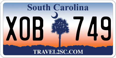 SC license plate XOB749
