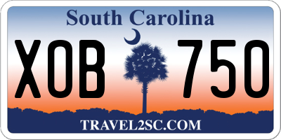 SC license plate XOB750