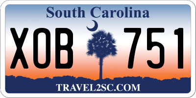 SC license plate XOB751