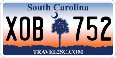 SC license plate XOB752