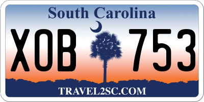 SC license plate XOB753