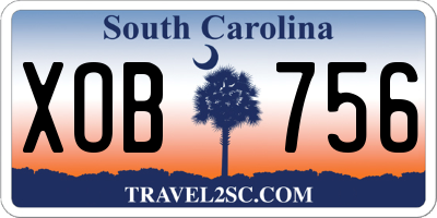 SC license plate XOB756