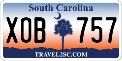 SC license plate XOB757