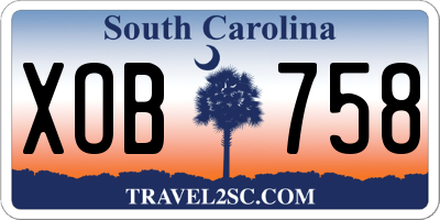 SC license plate XOB758