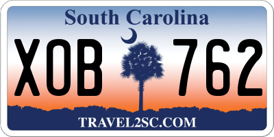 SC license plate XOB762