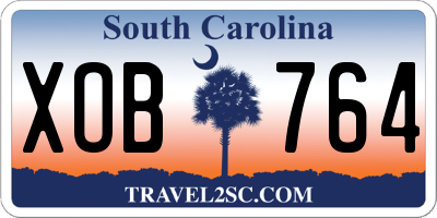 SC license plate XOB764