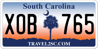 SC license plate XOB765