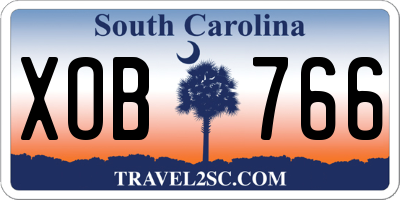 SC license plate XOB766