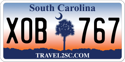 SC license plate XOB767