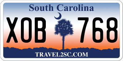 SC license plate XOB768