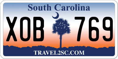 SC license plate XOB769