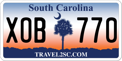 SC license plate XOB770