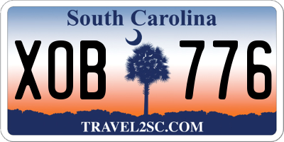 SC license plate XOB776
