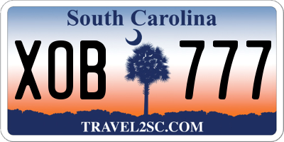 SC license plate XOB777