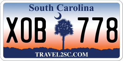 SC license plate XOB778