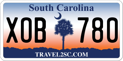 SC license plate XOB780