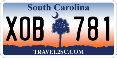 SC license plate XOB781