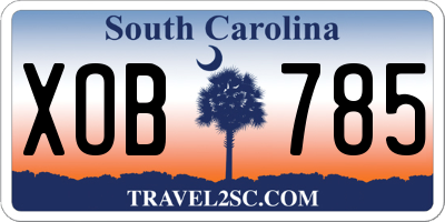 SC license plate XOB785