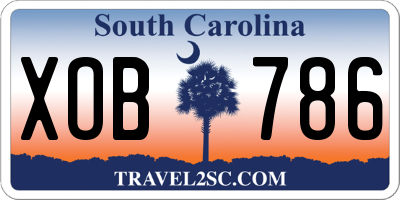SC license plate XOB786