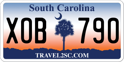 SC license plate XOB790