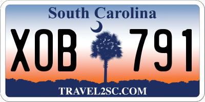 SC license plate XOB791