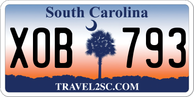 SC license plate XOB793