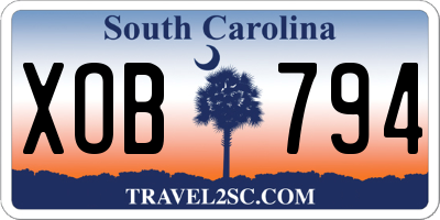 SC license plate XOB794