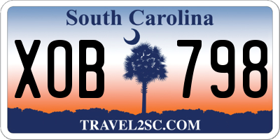 SC license plate XOB798