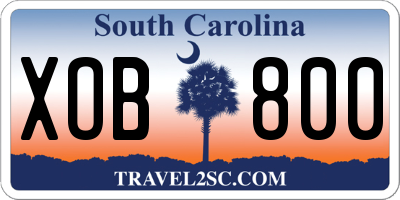 SC license plate XOB800