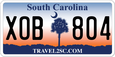 SC license plate XOB804