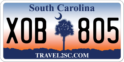 SC license plate XOB805