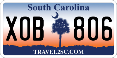 SC license plate XOB806