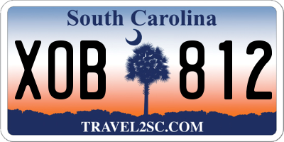 SC license plate XOB812