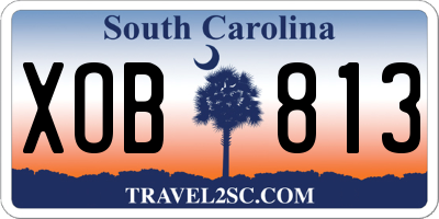 SC license plate XOB813