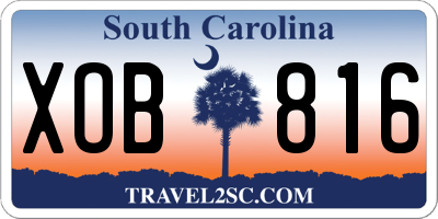 SC license plate XOB816