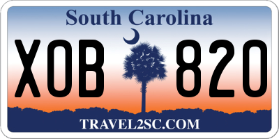 SC license plate XOB820
