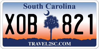 SC license plate XOB821