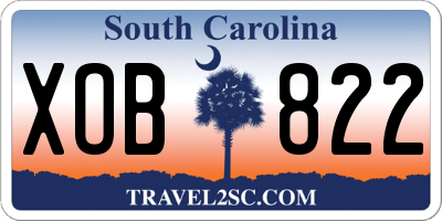SC license plate XOB822