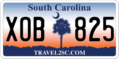 SC license plate XOB825